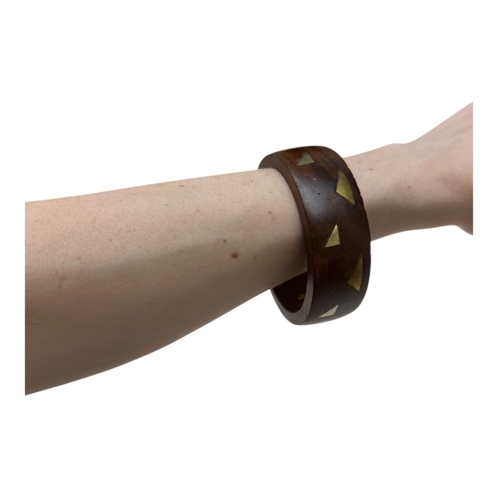Wooden Inlay Cuff Bangle Bracelet Womens Fashion Jewelry Boho